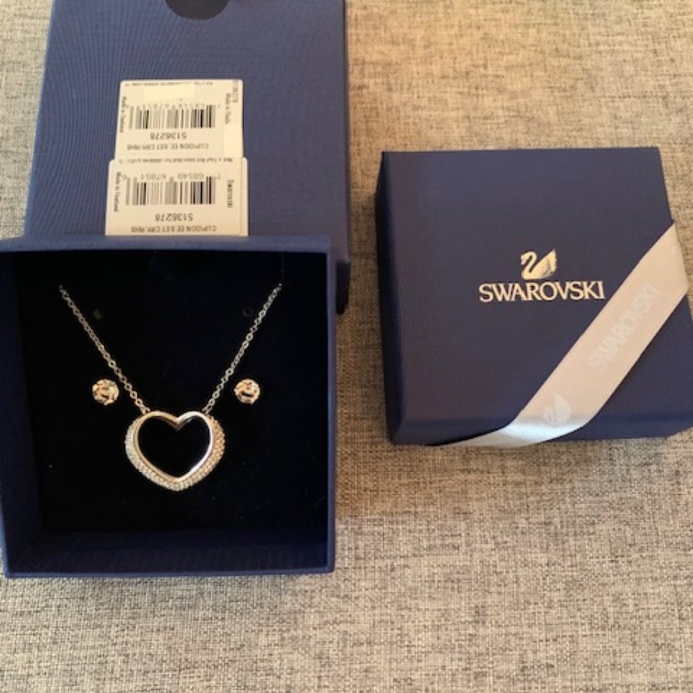 Swarovski Cupidon Pendant and Pierced Earring Set